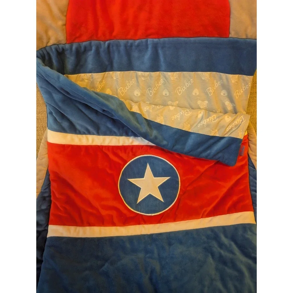Bixbee Rocket Ship Sleeping Bag -‎ Zipper Close - So Soft - Red, White &Blue